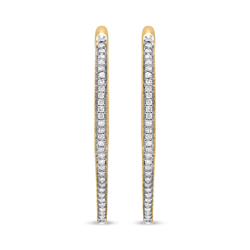 10k Yellow Gold Round Cut Diamond Earrings (1 cttw, I-J Color, I2-I3 Clarity)