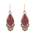 Elegant Bordeaux Quartz Earrings