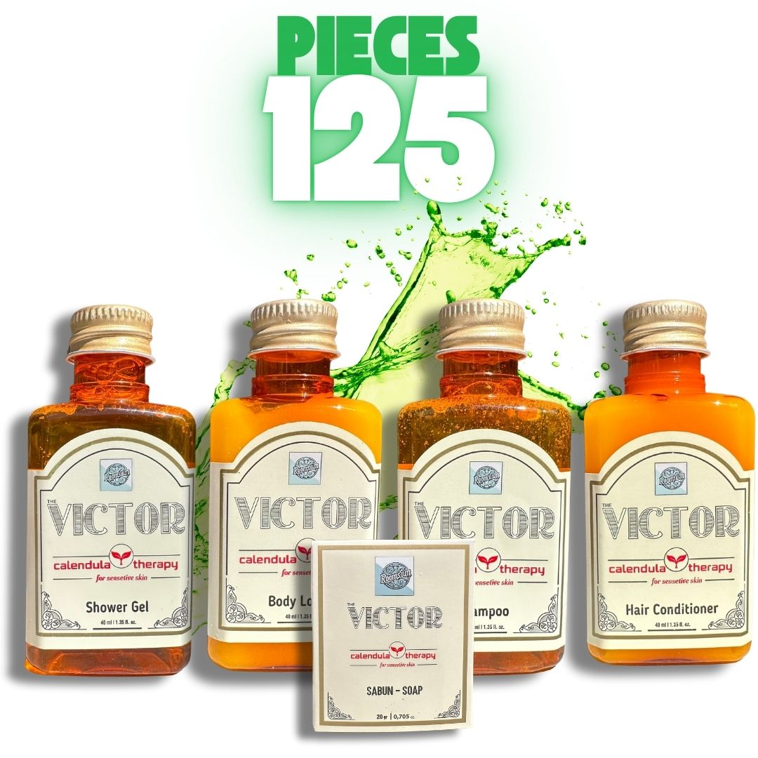 Roomsium Victor, Goji-Beeren Duft, Reiseset Toilettenartikel für Gastgeber, Heime, Hotels, SPAs, Geschenkartikelgeschäfte 125 Stück