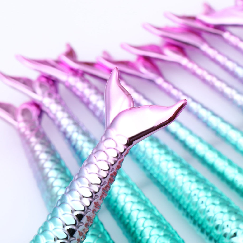 Gradient-Galvanisierter Meerjungfrauen-Make-up-Pinsel Make-up-Tool-Set