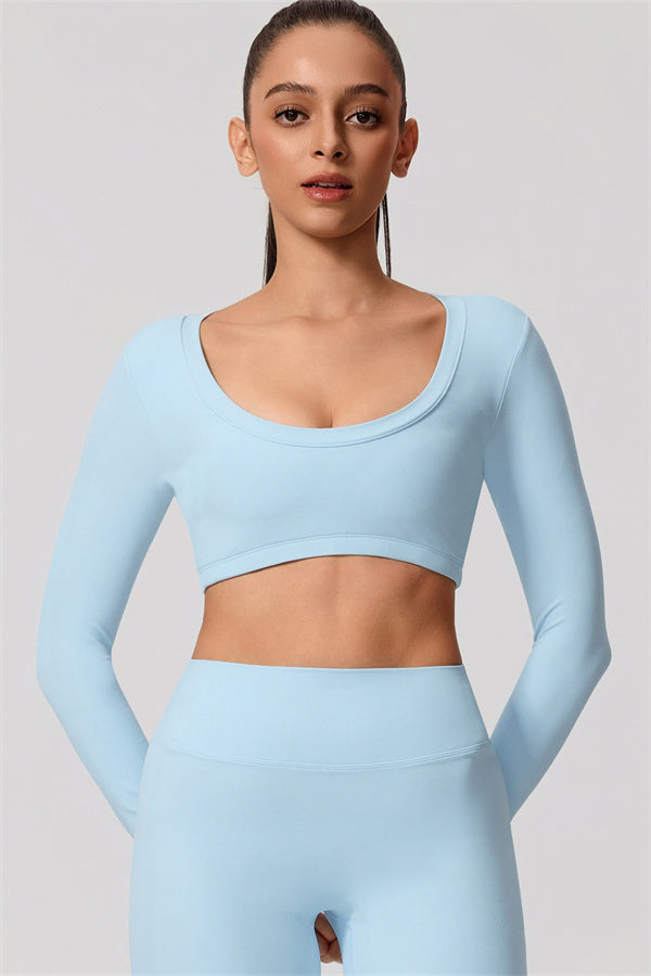 The Nestle Long Sleeve Crop Top Straight Leg Pants 2-Piece Set