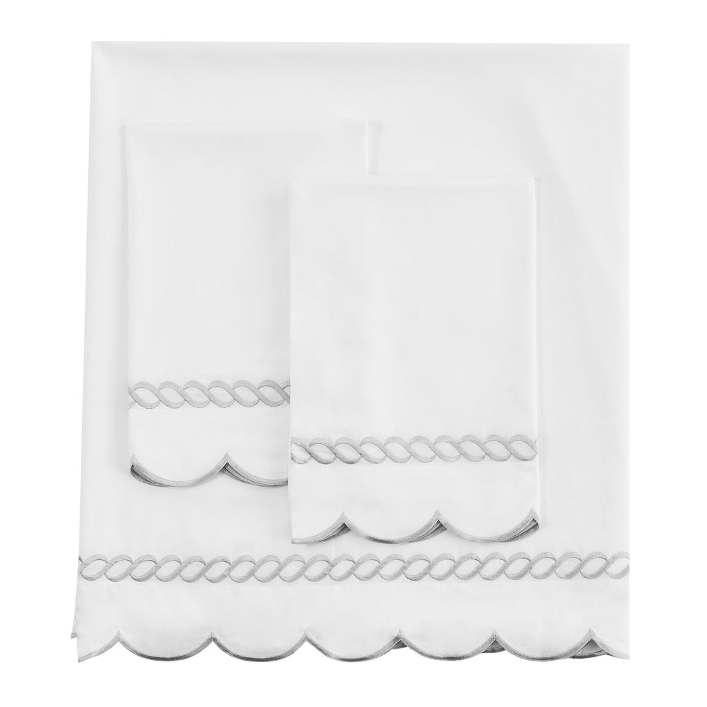Bettwäsche-Set aus Baumwolle mit Stickerei, 600 TC, Muschel- und Seildesign