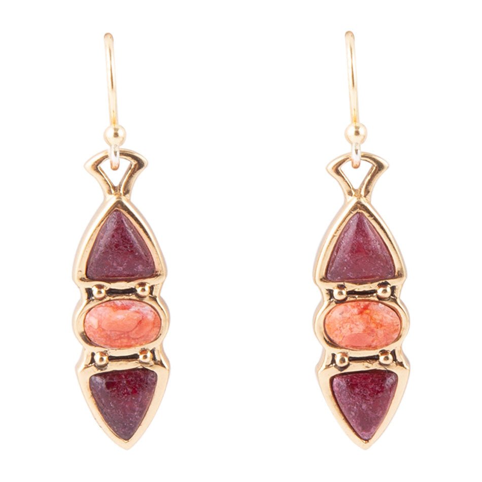 Hit a Triple Bordeaux Quartz Earring