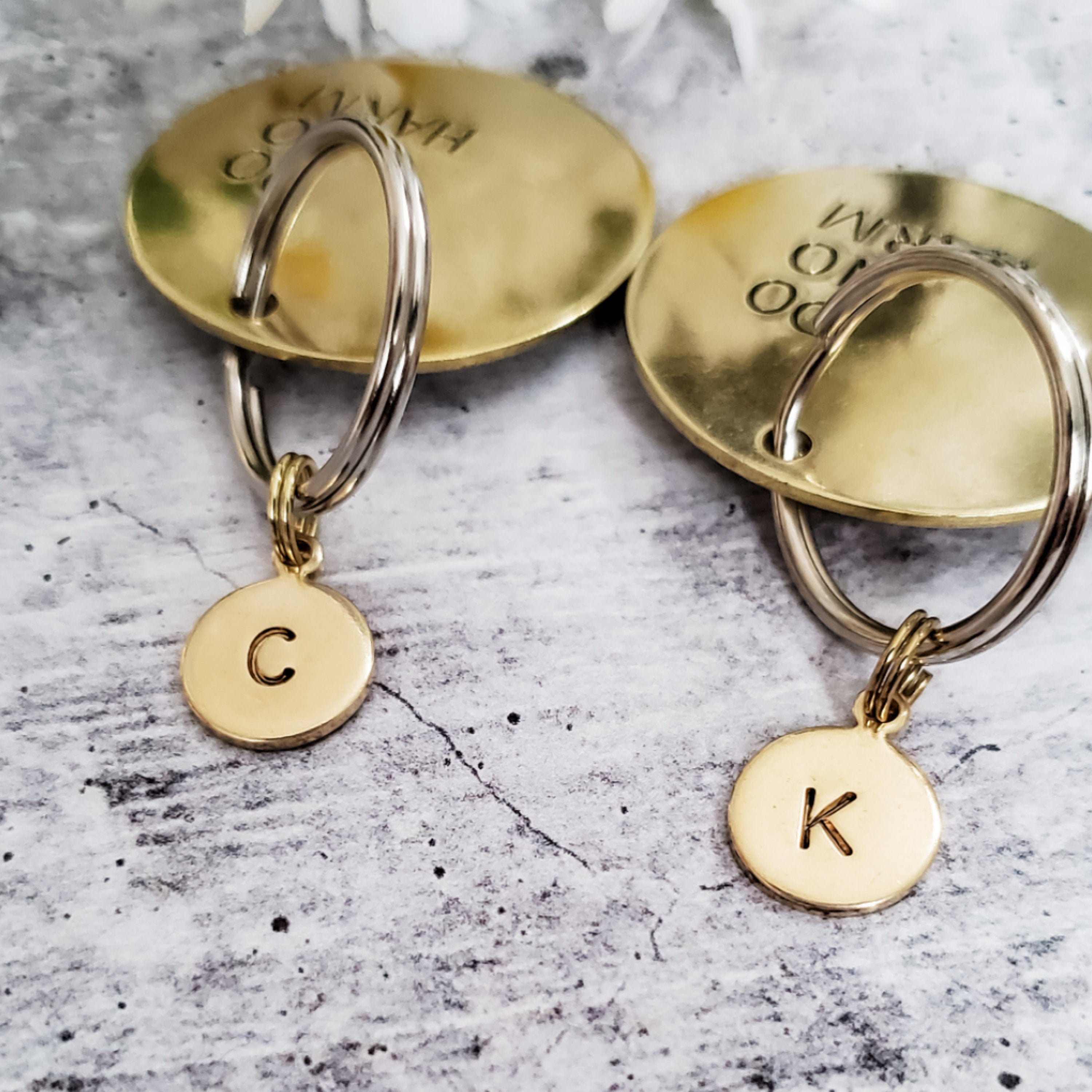 I AM ENOUGH Brass Keychain with Rainbow Emoji