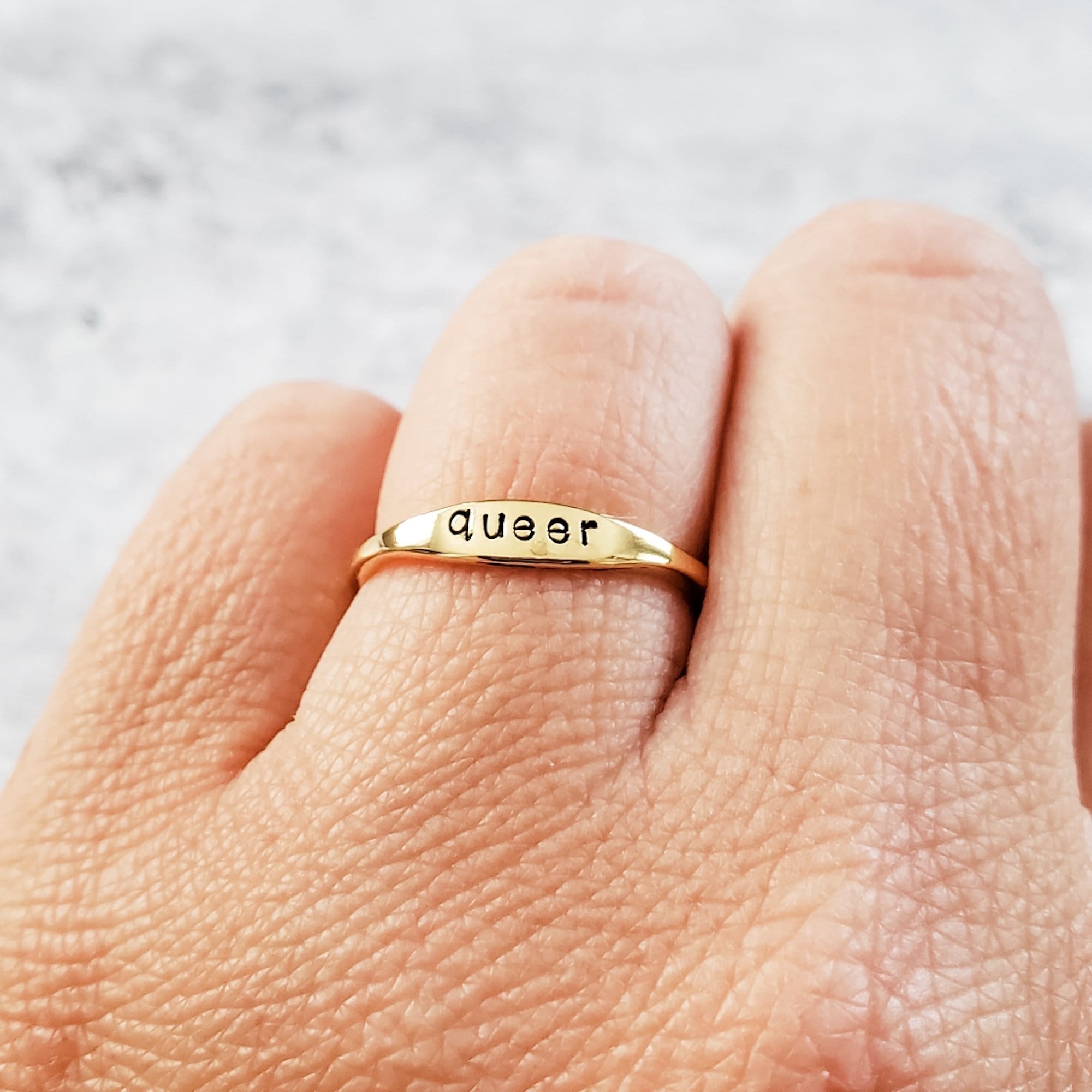 Vegan Dainty Gold or Silver Ring