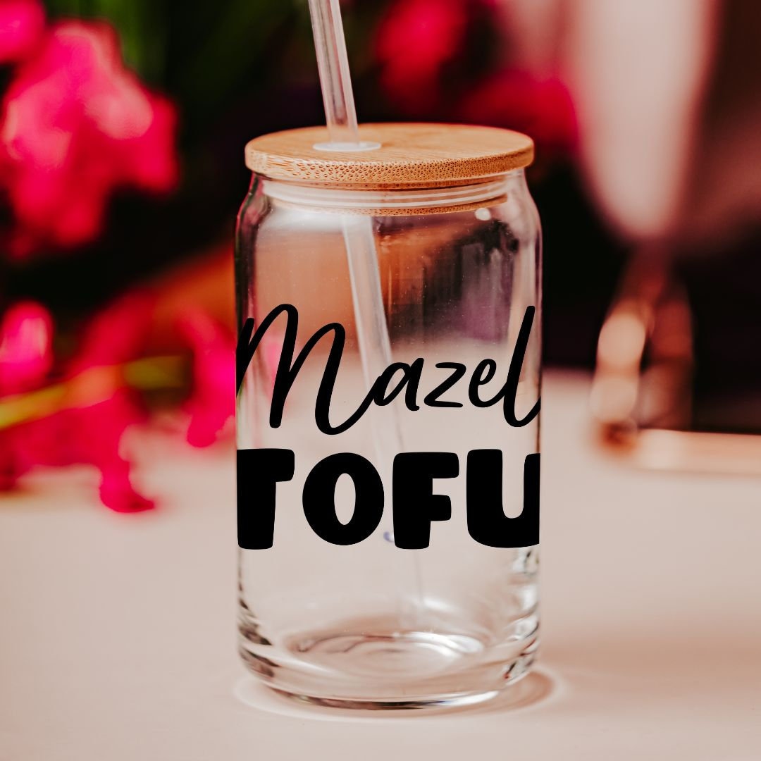 Mazel Tofu Jüdisches Veganes Glasbecher