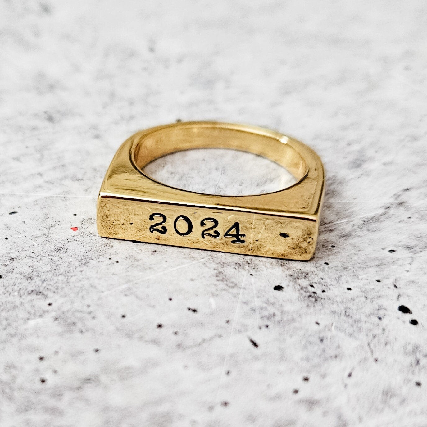 Class of 2026 Flat Top Gold Ring - Silver Class Ring 2026