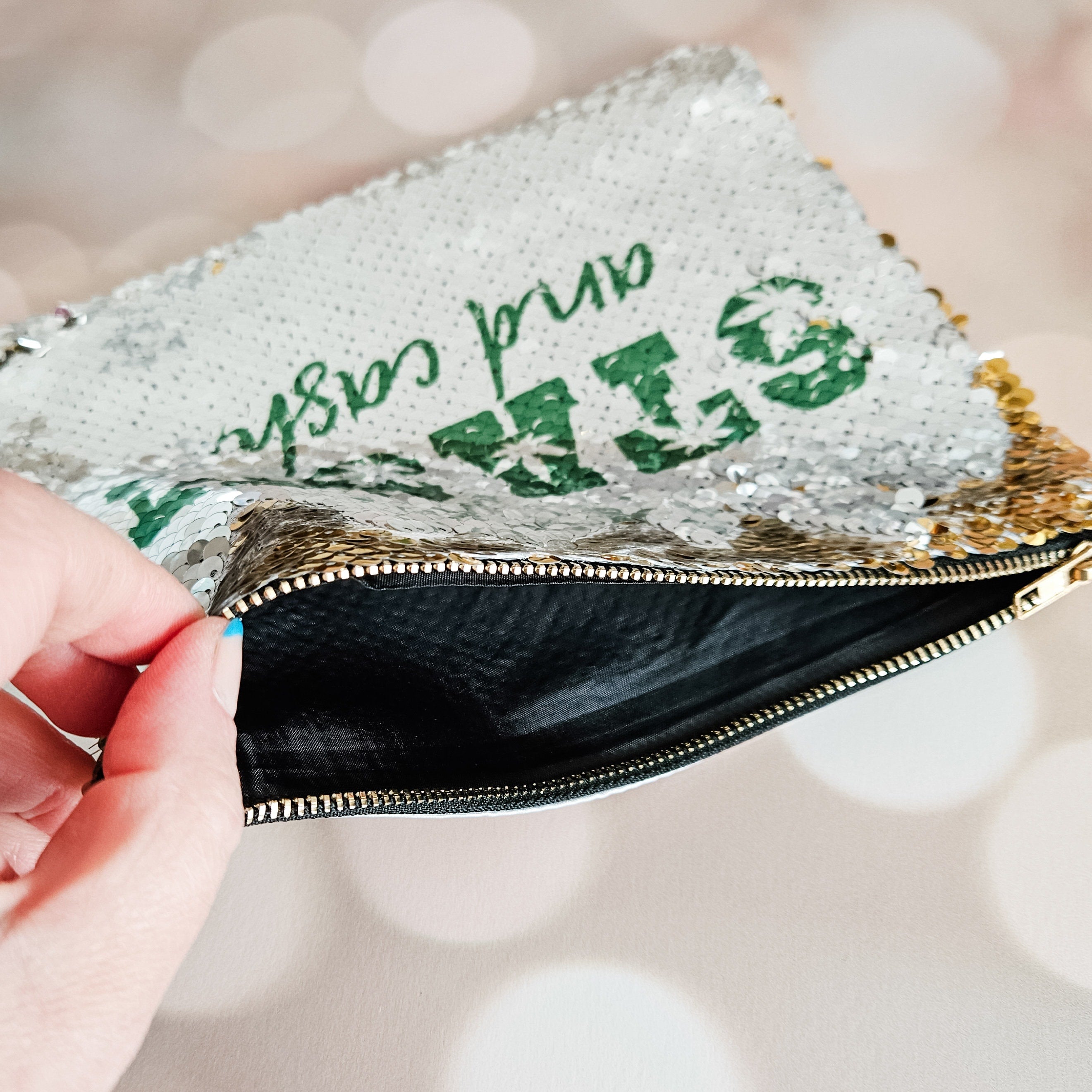 Stash & Cash 420 Pailletten-Kosmetiktasche