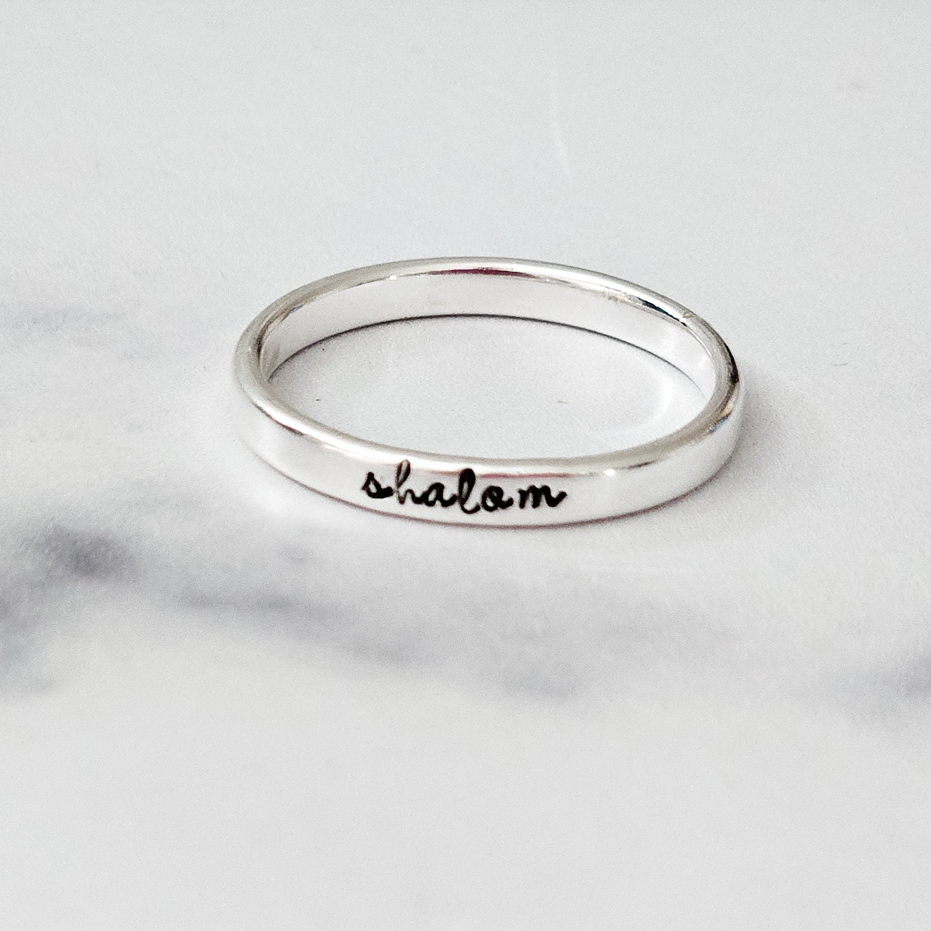 Schalom Sterling Silber Bandring