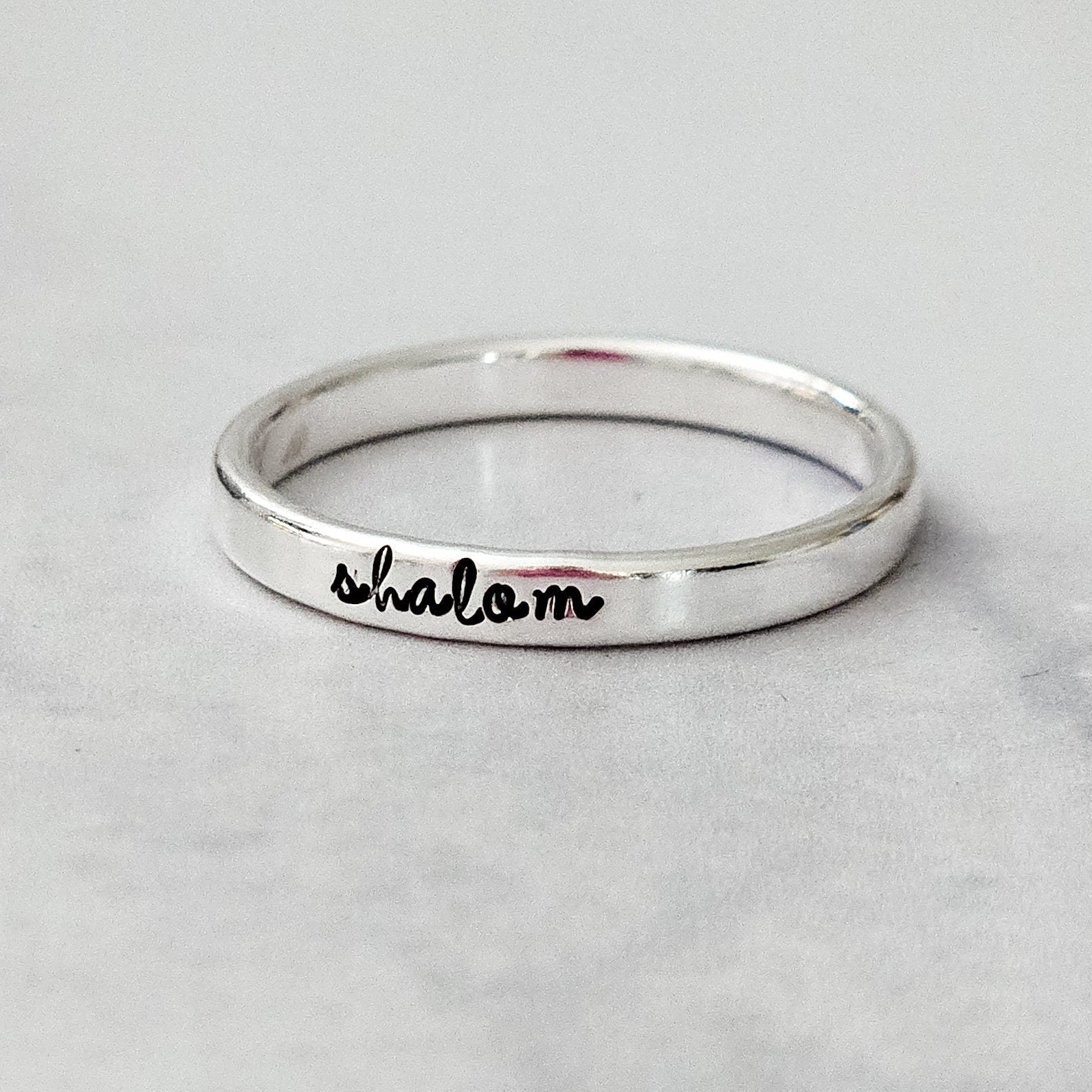 Schalom Sterling Silber Bandring
