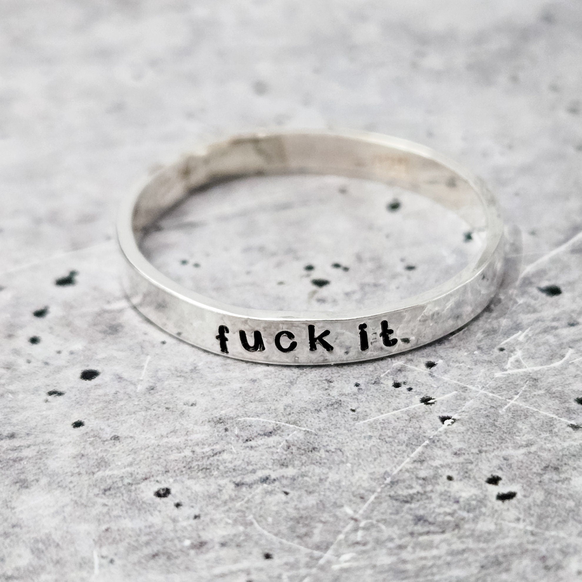 FUCK IT Sterling Silber Ring