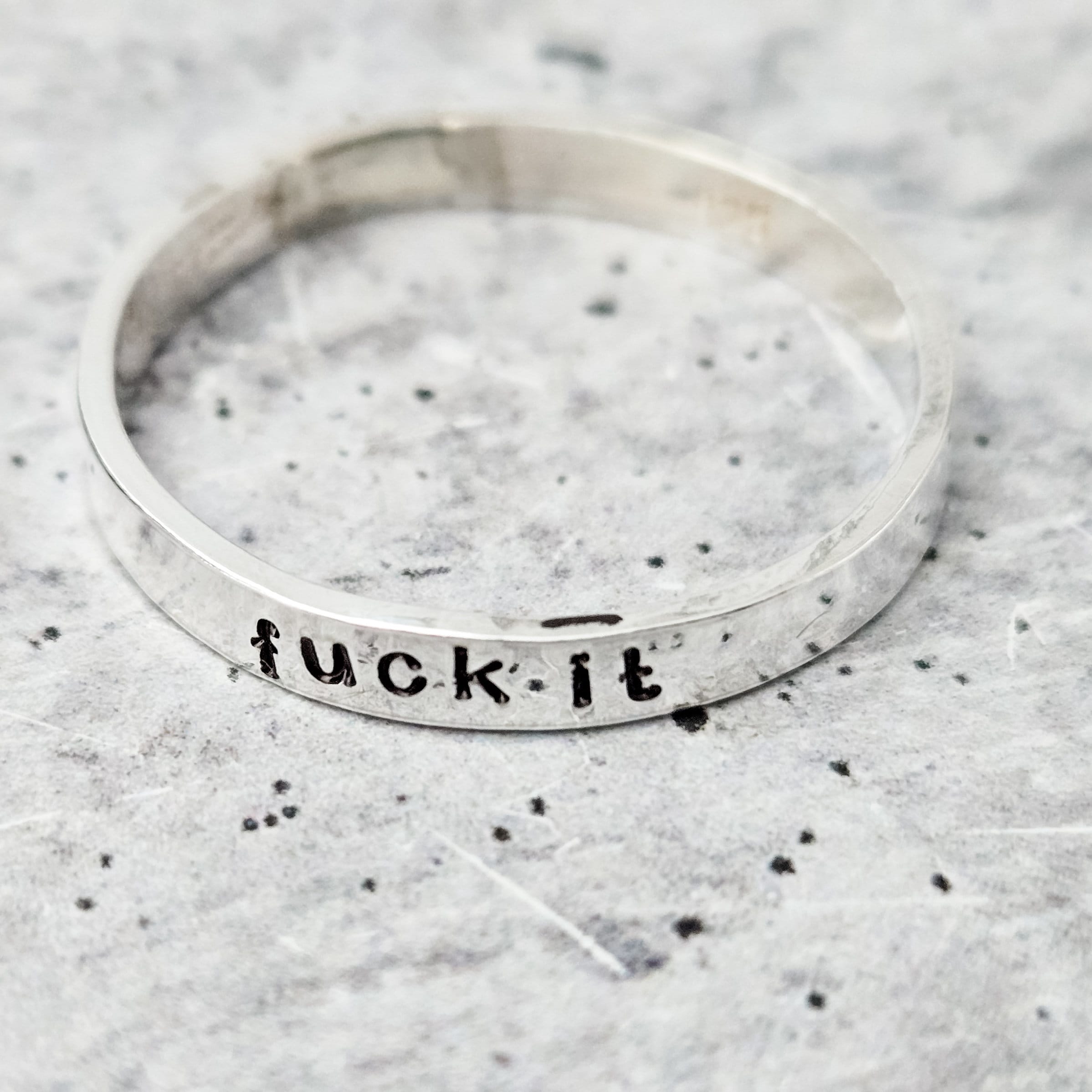 FUCK IT Sterling Silber Ring