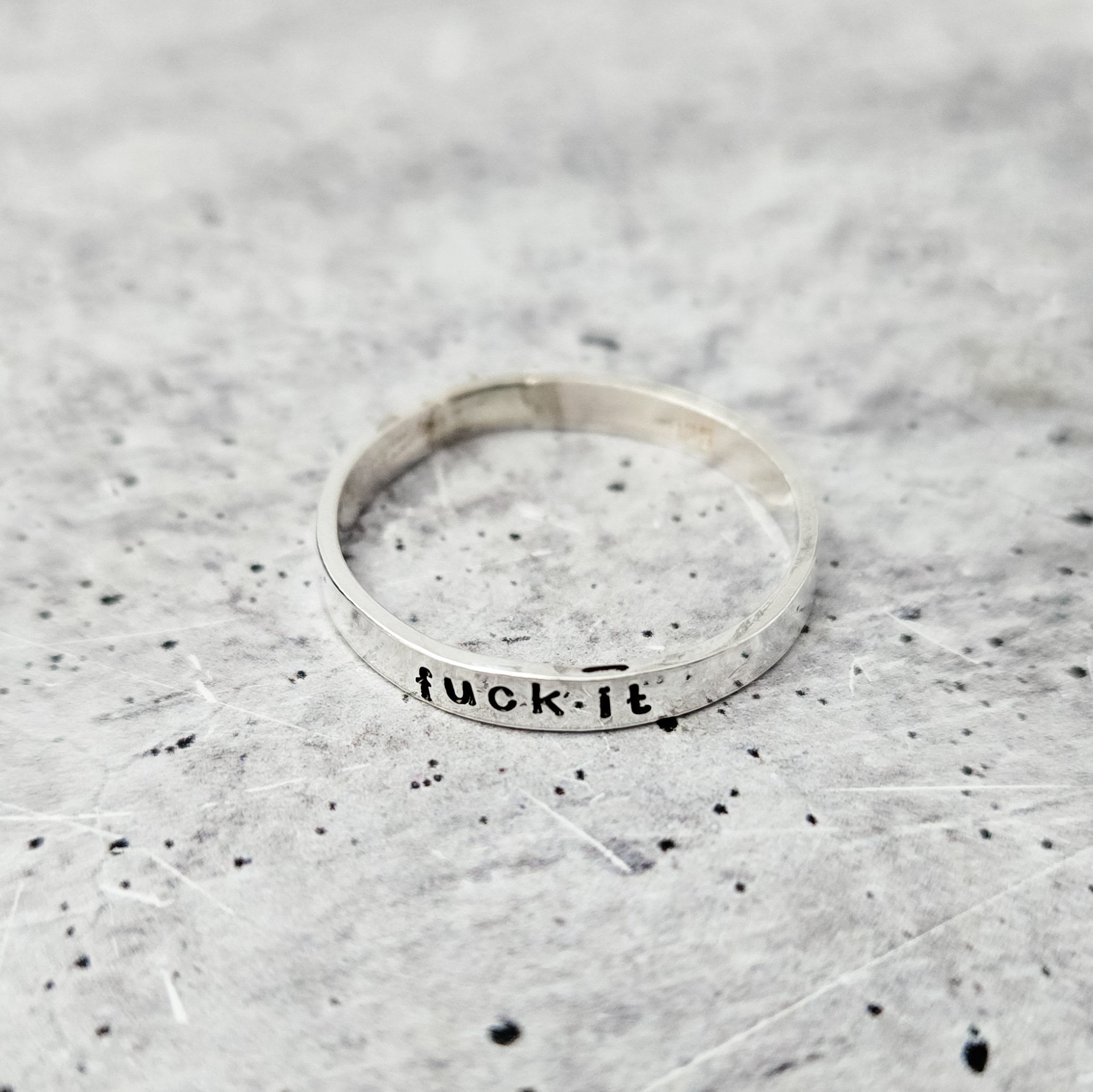 FUCK IT Sterling Silber Ring