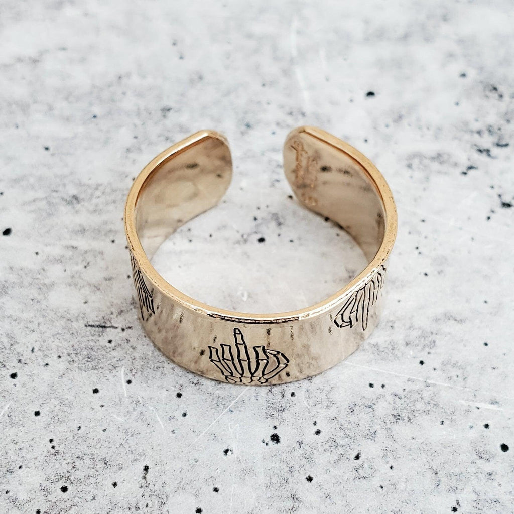 Löwenzahn-Wunschring – Handgestempelter offener Ring aus Sterlingsilber