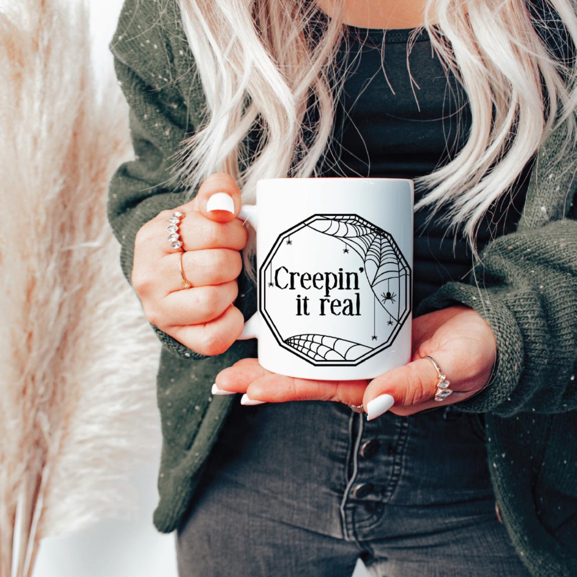 Creepin' it Real Pink Halloween Coffee Mug