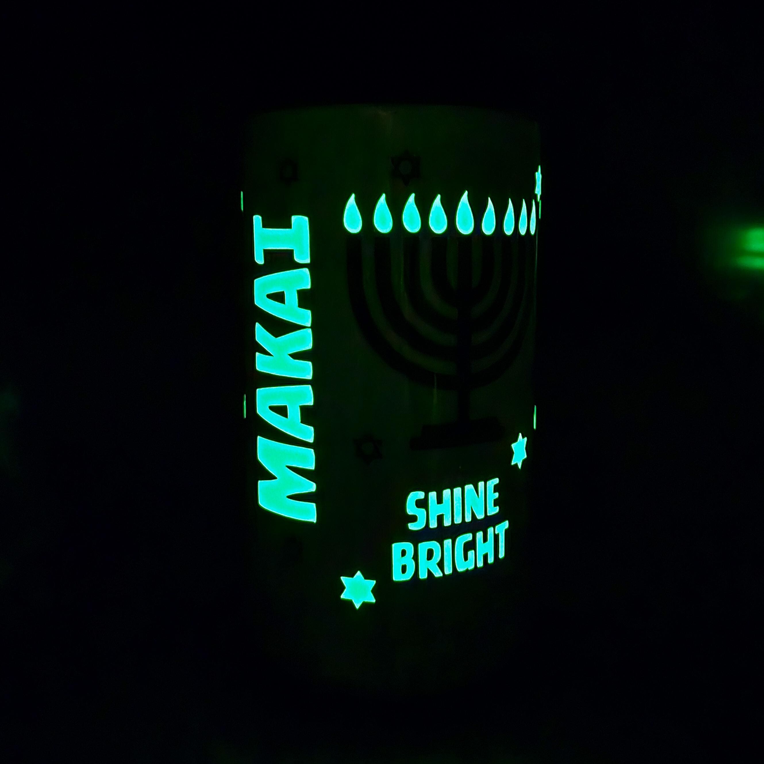 Mama und ich leuchten hell Hanukkah-Leuchtbecher-Set