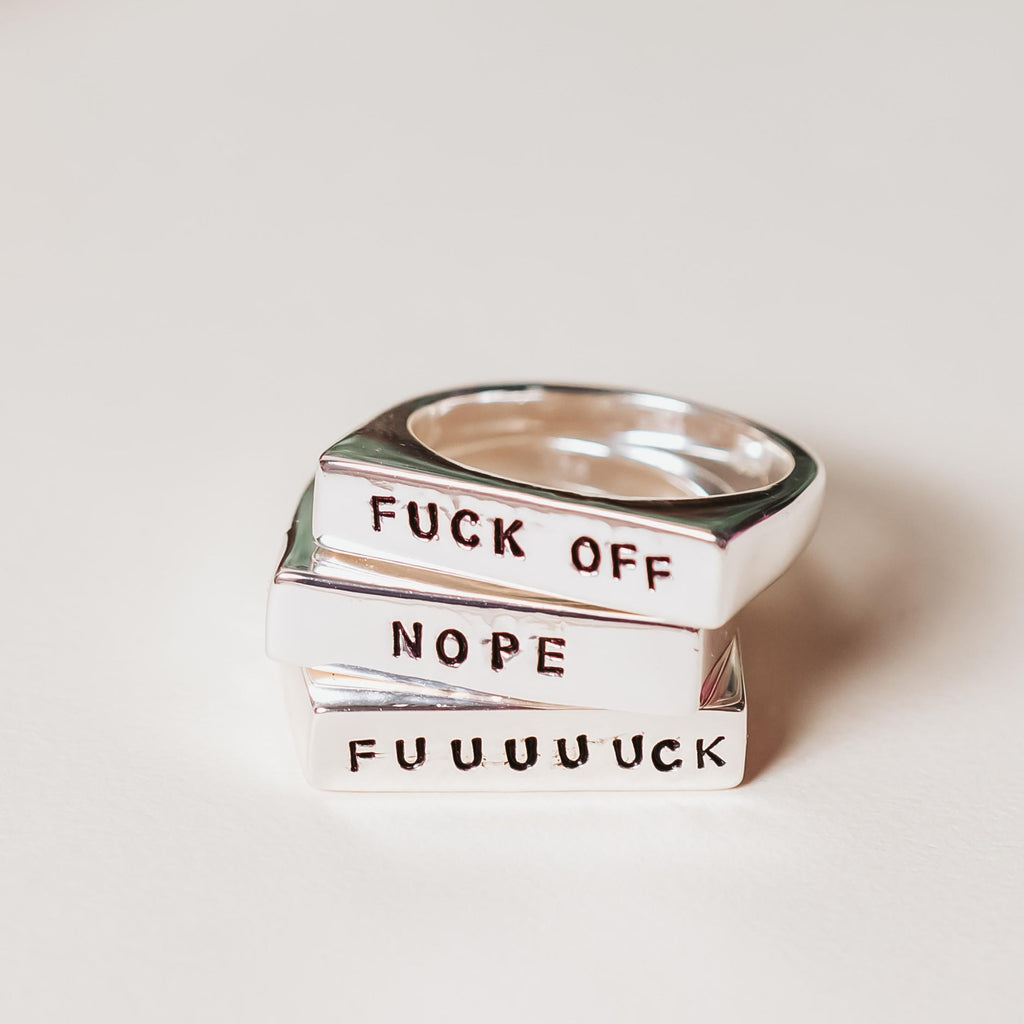 PETTY Gold or Silver Flat Top Ring