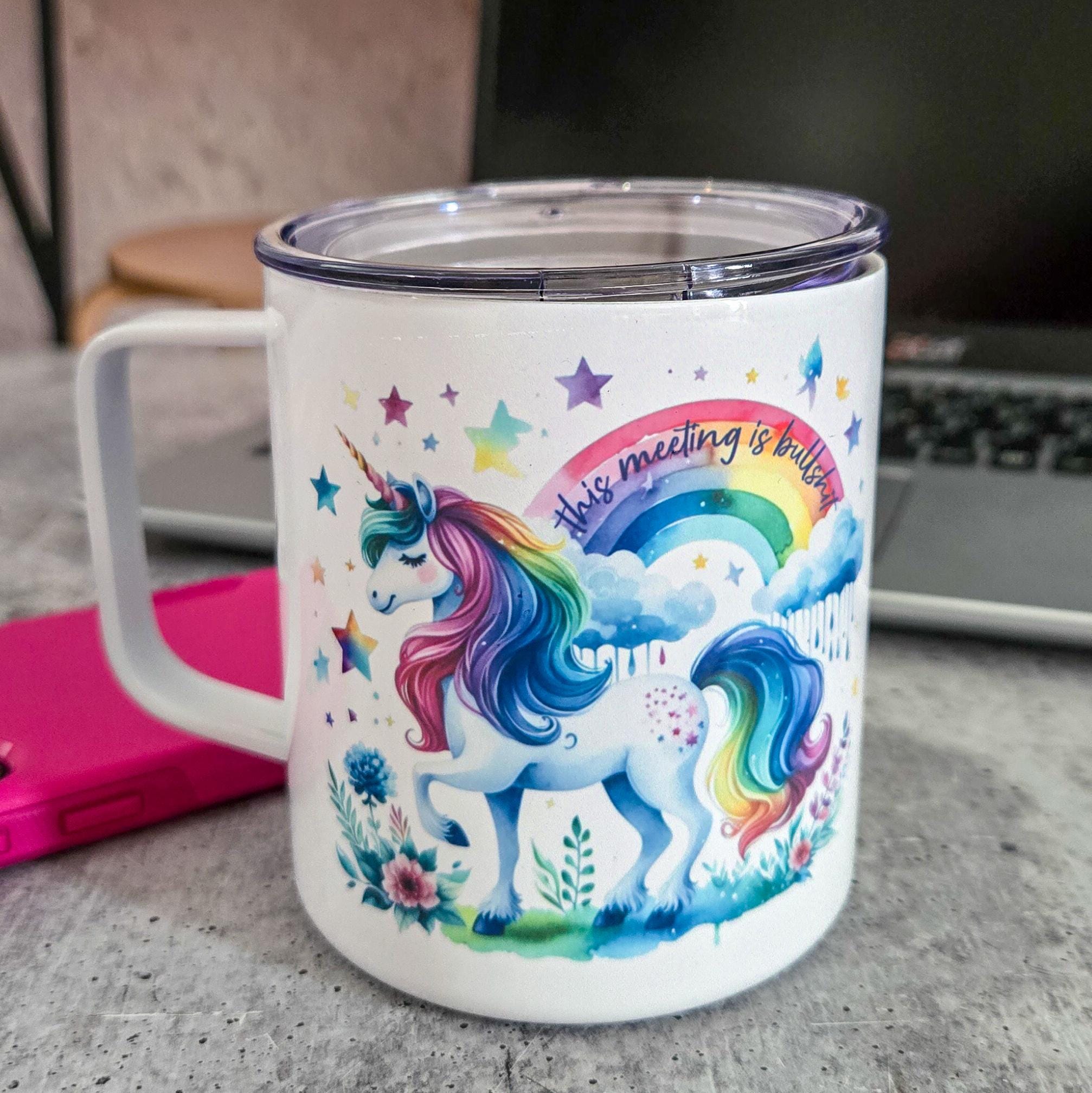 Diese Besprechung ist Schwachsinnige Magische Einhorn Reise-Kaffeetasse