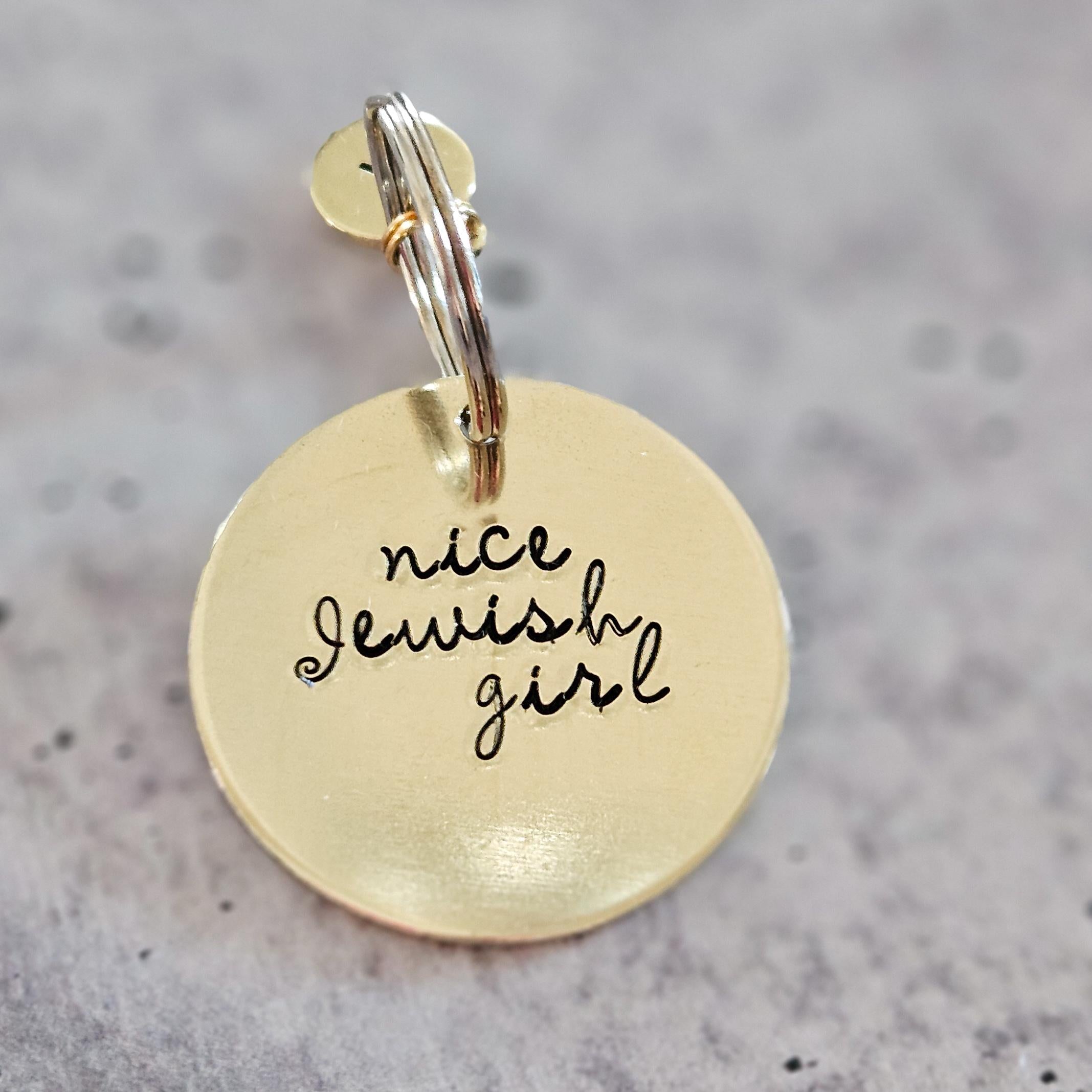 Nice Jewish Boy or Girl Brass Keychain