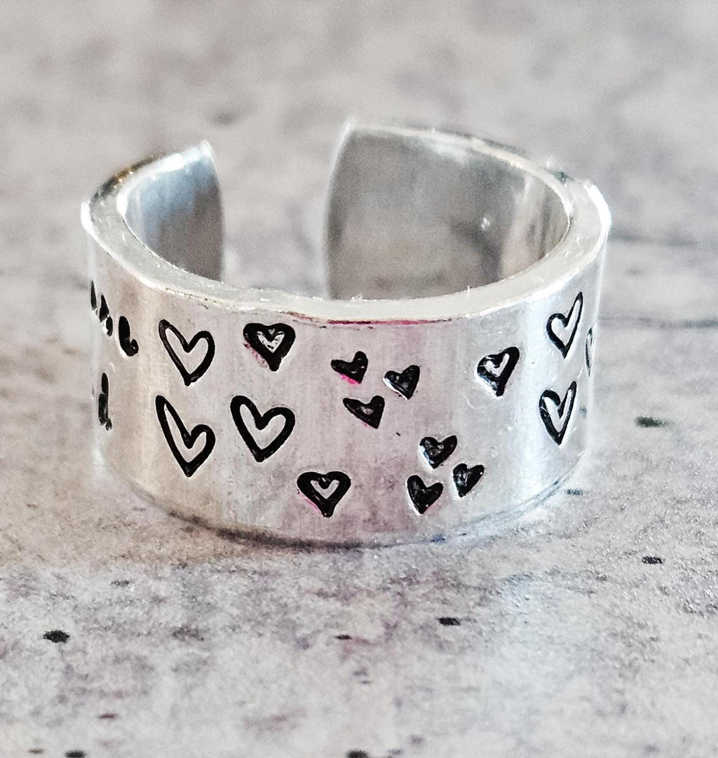 You Are Loved Sterling Silver or 14k Gold Filled Heart Ring