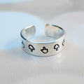 Dünner Mittelfingerring – handgestanzter offener Ring aus Aluminium oder Sterlingsilber