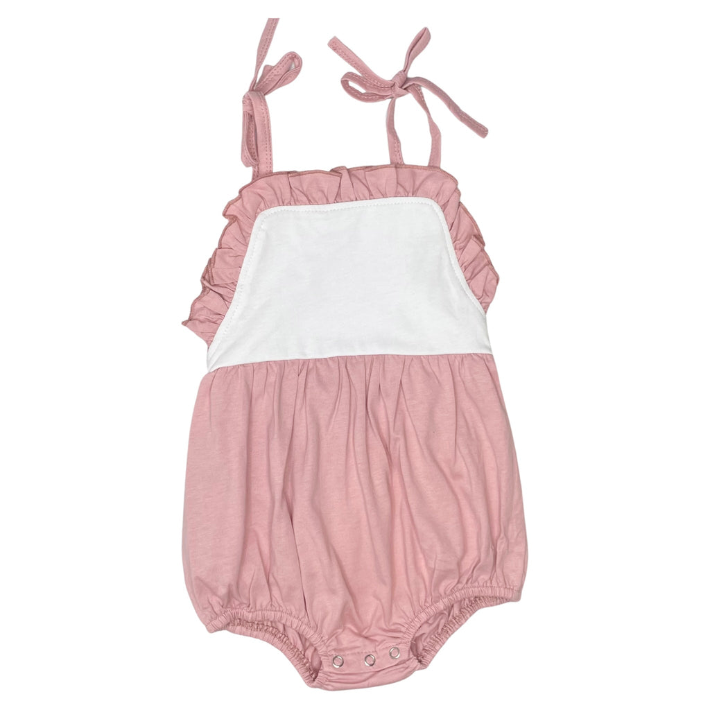 Threaded Cotton Ruffle Tie Sunsuit 100% Cotton