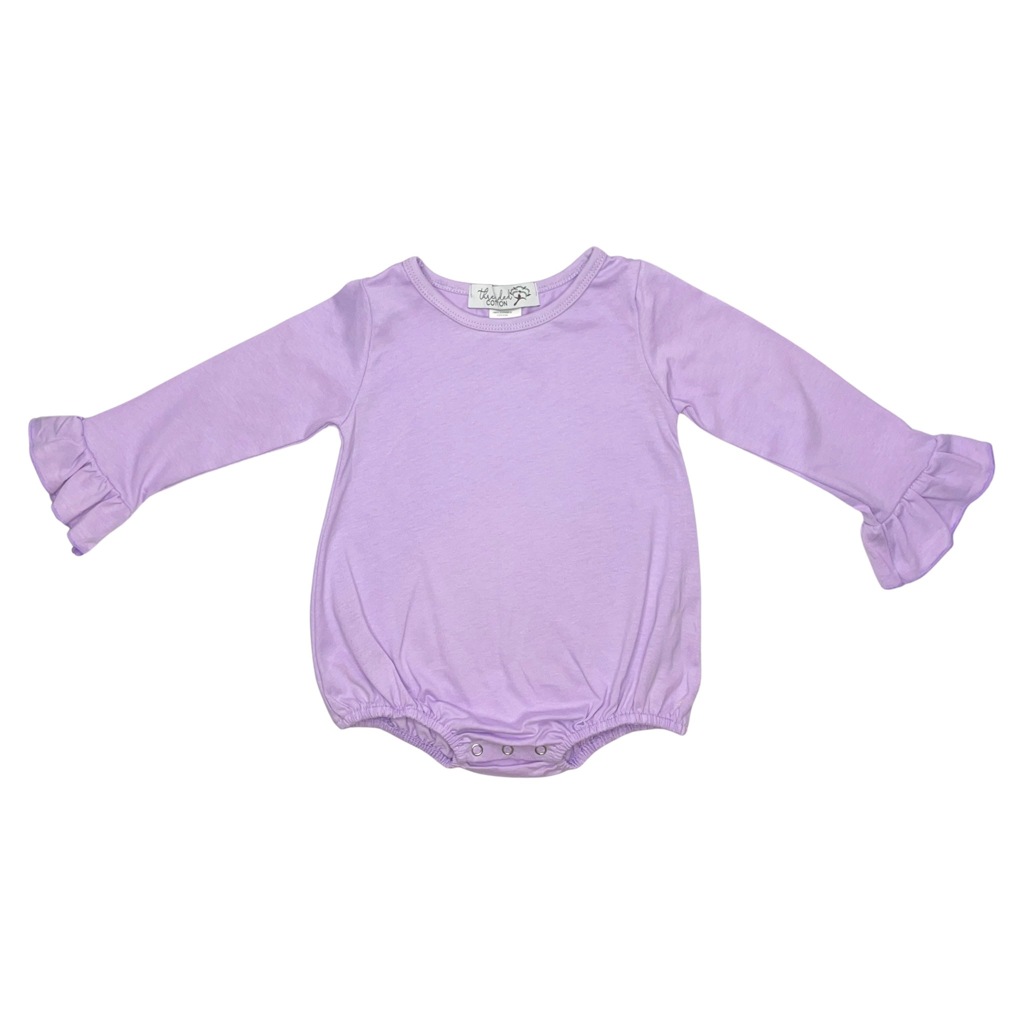 Threaded Cotton Girl Long Sleeve Ruffle Bubble 100% Cotton