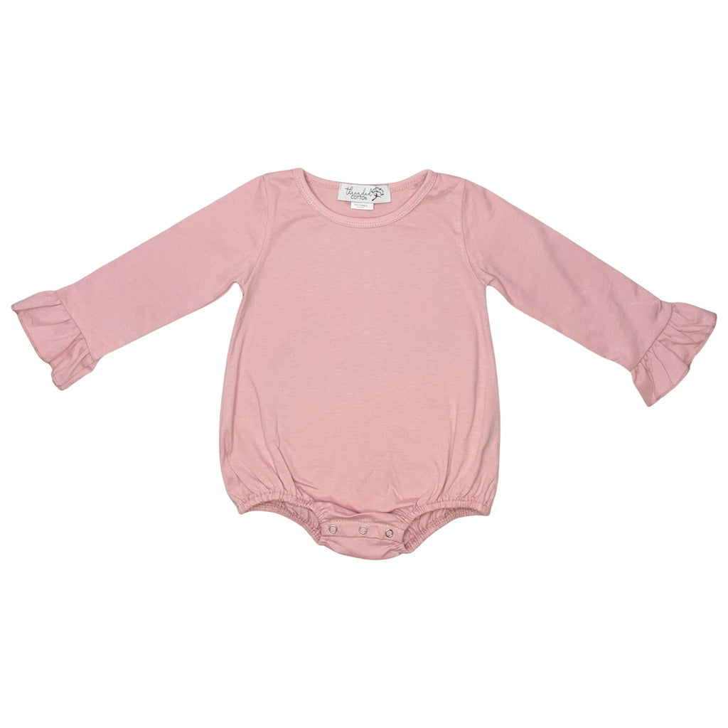 Threaded Cotton Girl Long Sleeve Ruffle Bubble 100% Cotton