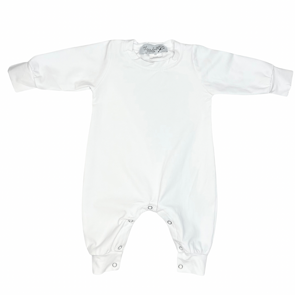 Threaded Cotton Boy Long Sleeve Romper (95% Cotton)