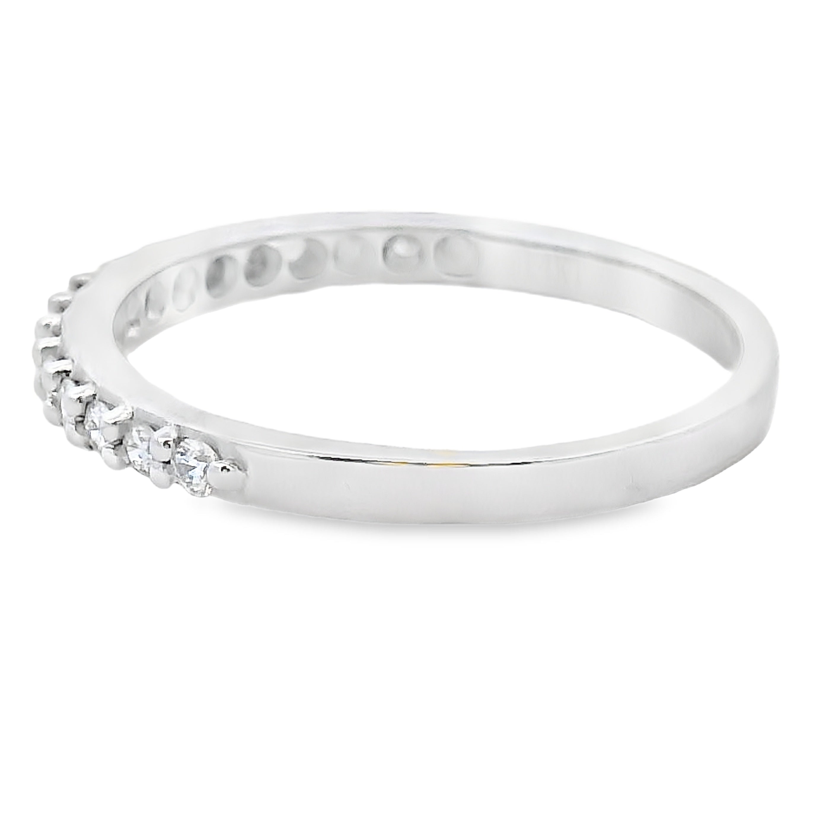Genuine .25ct Diamond Wedding Band Ring 14KT White Gold