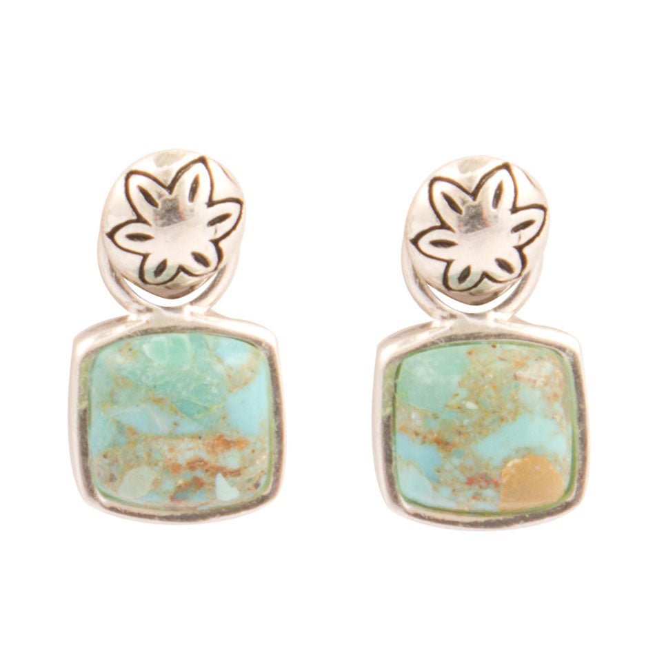 Little Bits Blue Turquoise Post Sterling Silver Earrings
