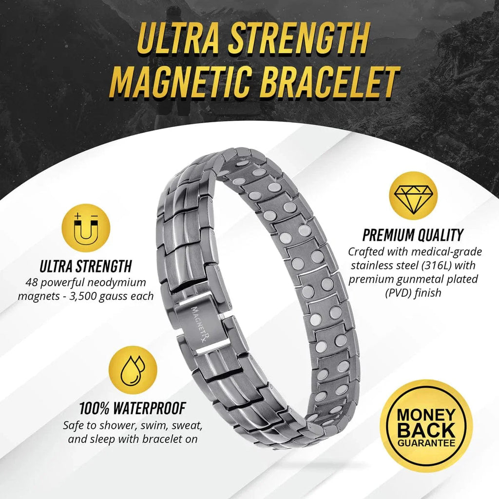 Ultra starkes Magnetarmband Gunmetal Grau Classic