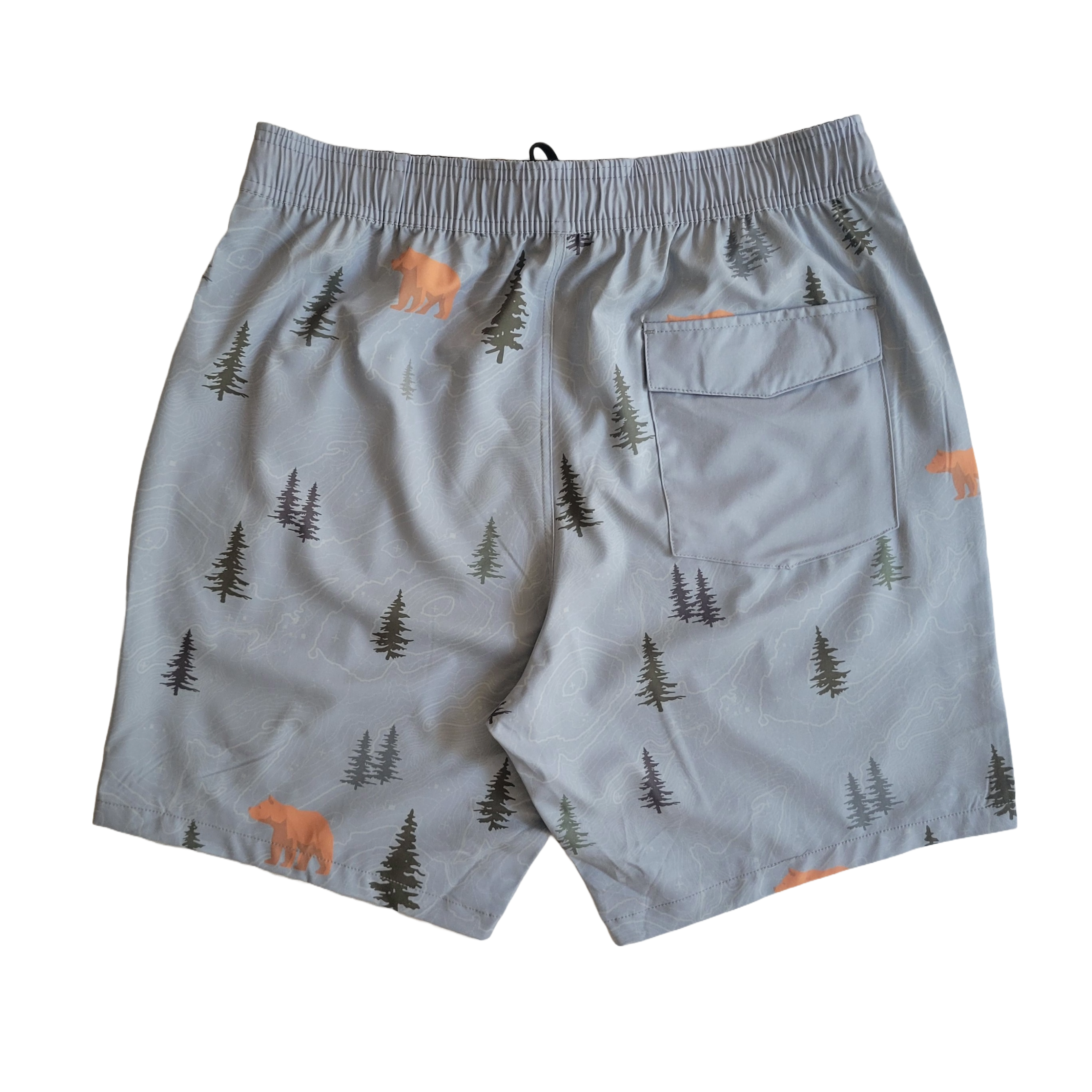 Langley Stretch Short - Grey Bear Print