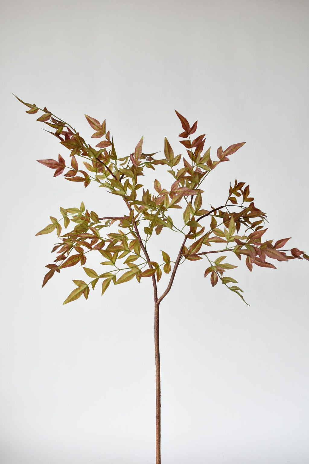 101 cm künstliches Nandina-Herbstlaub – Grün/Bordeaux