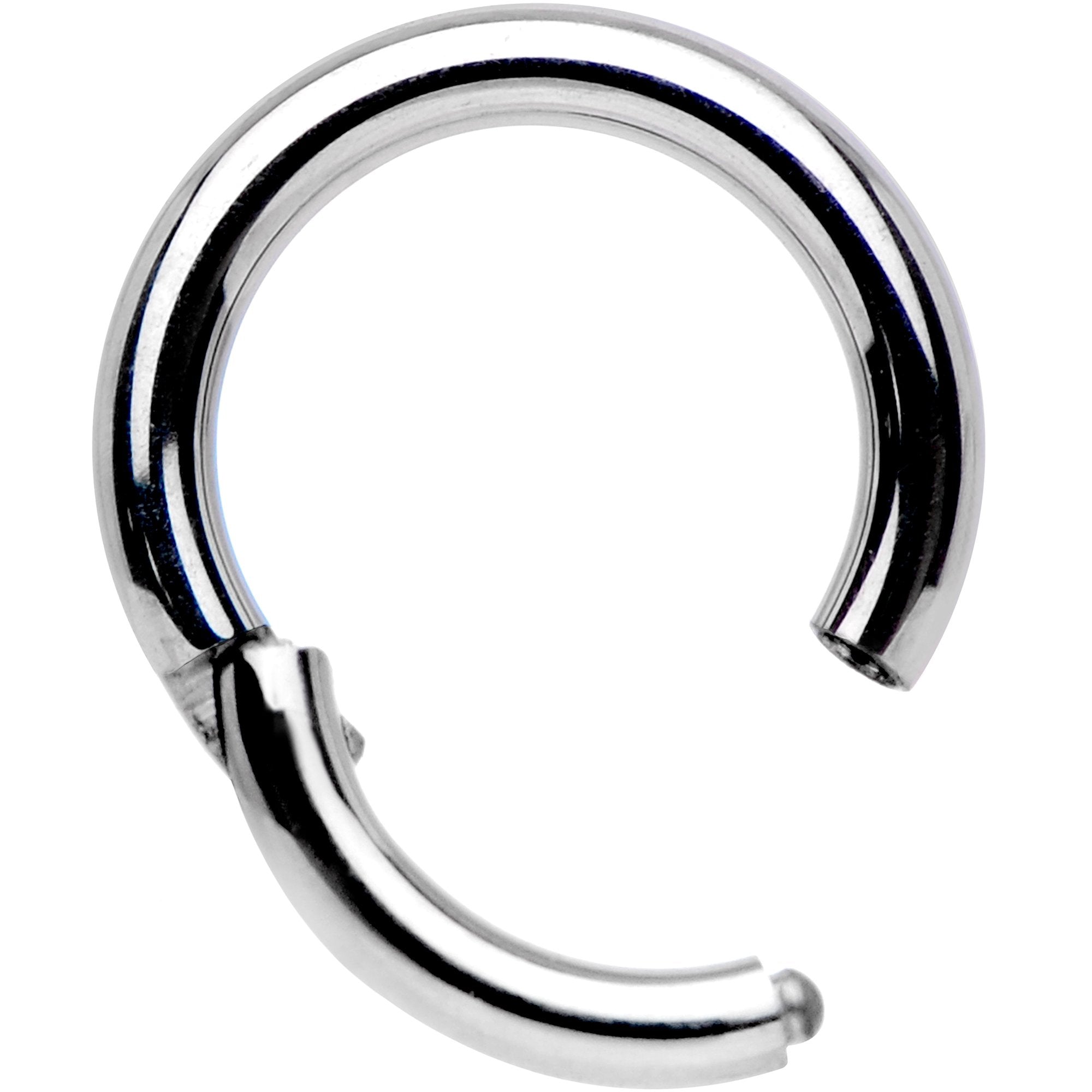 16G 1/4 Solid G23 Implant Grade Titanium Hinged Segment Ring