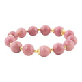 Pink Rhodonite Chunky Golden Stretch Bracelet