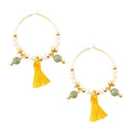 Pomelo Tassel Hoop Earrings