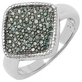 0.28 Carat Genuine Blue Diamond .925 Sterling Silver Ring
