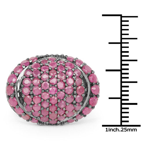 3.35 Carat Genuine Ruby .925 Sterling Silver Ring