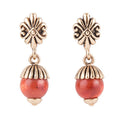 Raja Orange Sponge Coral Drop Earring