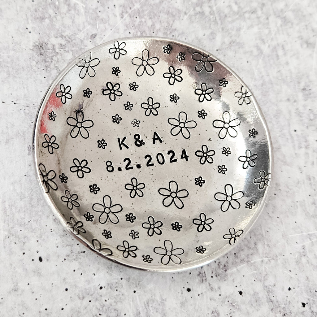 Daisy Pewter Ring Dish