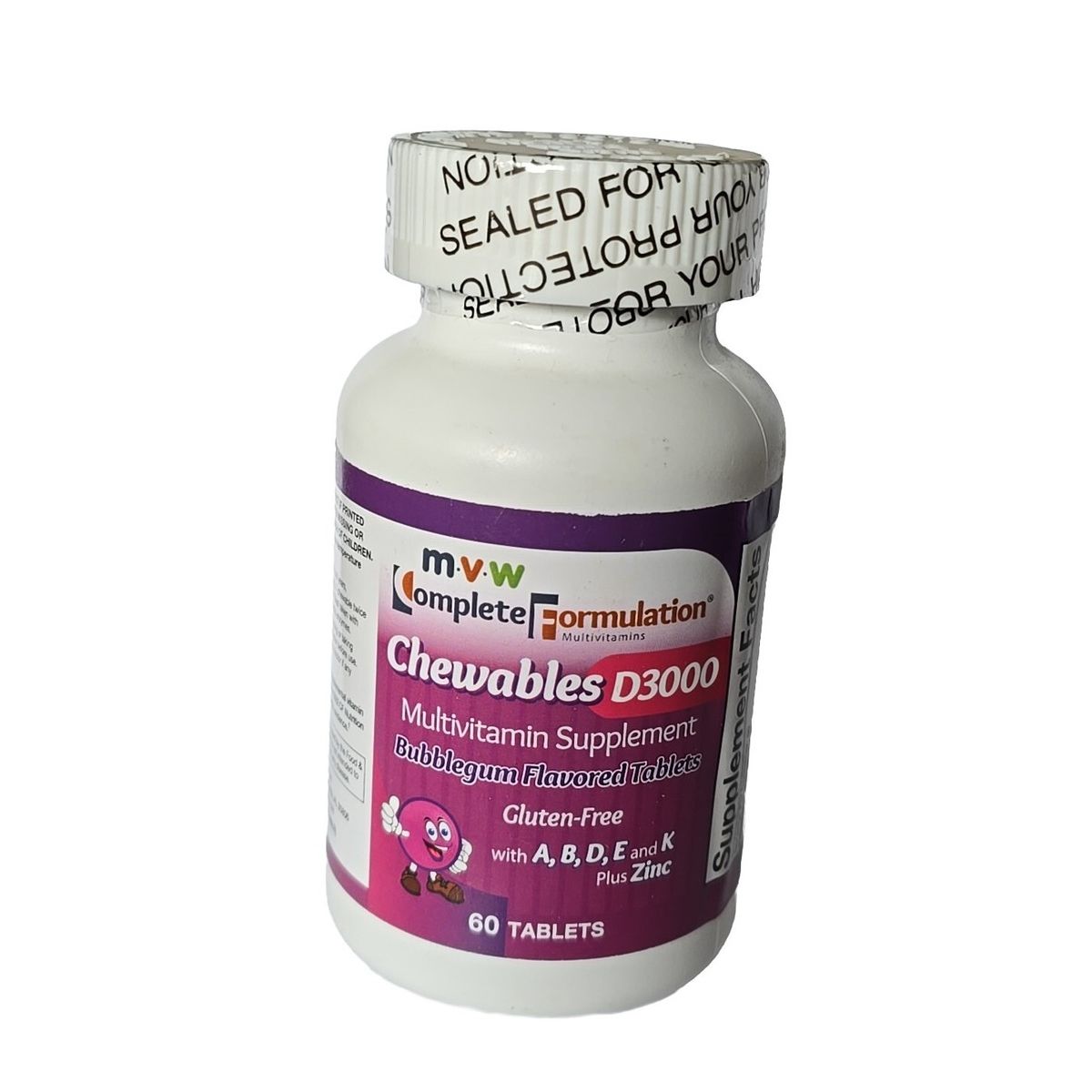 Children's Multivitamin Chewable Tablets – Bubble Gum Flavor (60 Count)
