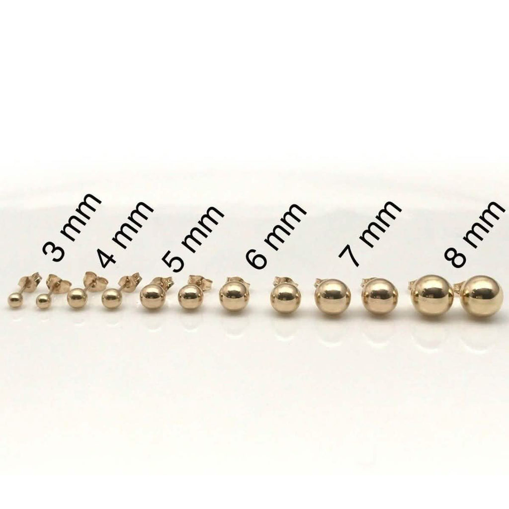 Ohrstecker aus massivem 14K Gold - Verschiedene Größen