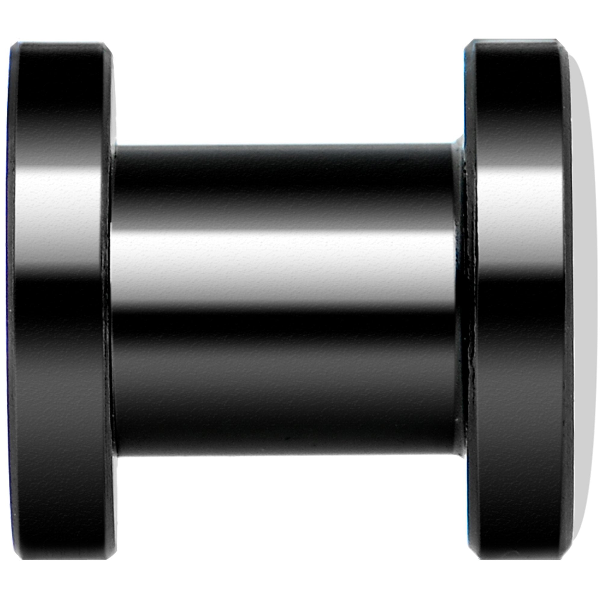 Blue American Flag Black Anodized Screw Fit Plug Set 2G