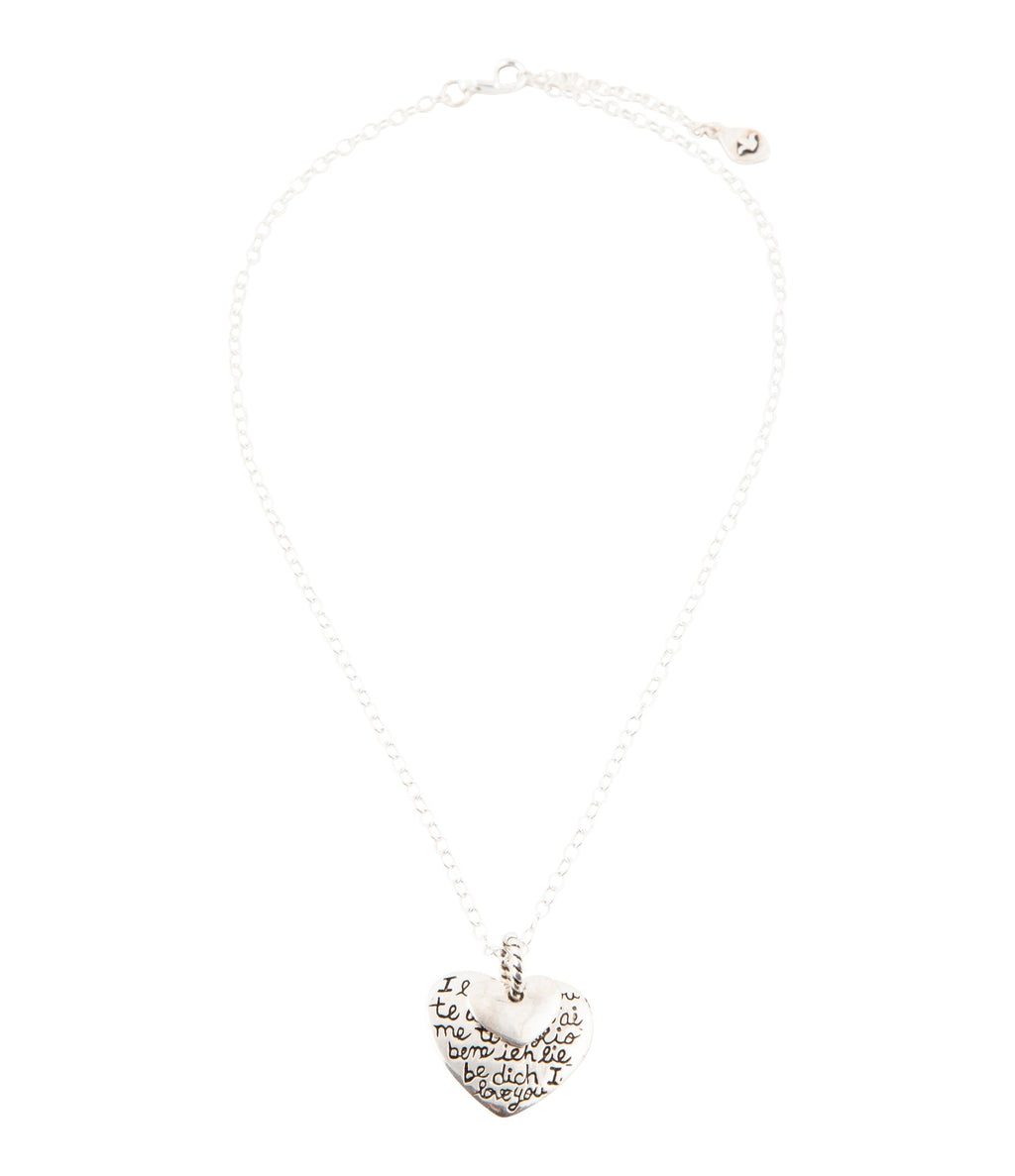 Sterling Silver Engraved Heart Pendant Neckalce