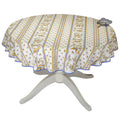 French Provencal tablecloth - Acrylic coated cotton, Spill-proof - 58" round - Moustiers blue | Tissus Toselli