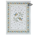 Moustiers Green & Cream French Cotton Kitchen Towel by Tissus Toselli