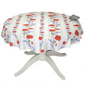 French Provencal tablecloth - Acrylic coated cotton, Spill-proof - 58" round - Poppies ivory | Tissus Toselli