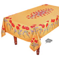 French Provencal tablecloth - Acrylic coated cotton, Spill-proof - 60x96" Rectangular - Poppies yellow | Tissus Toselli