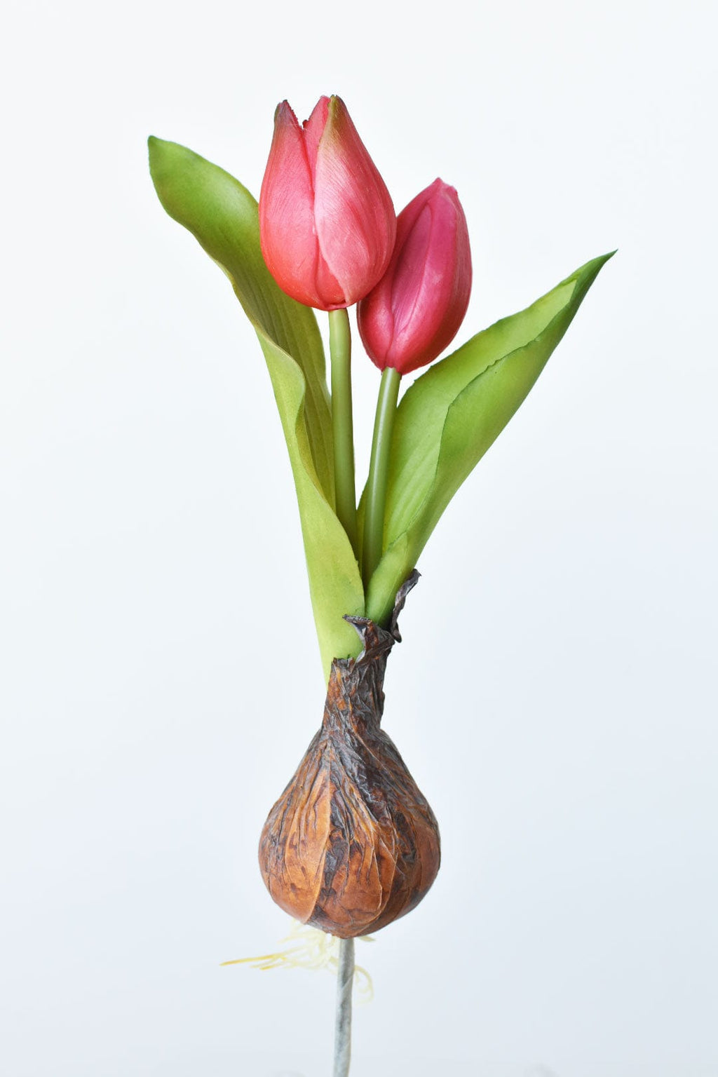 8" Kunst-Tulpen "Real Touch" in Fuchsia mit Zwiebel und Steckstab